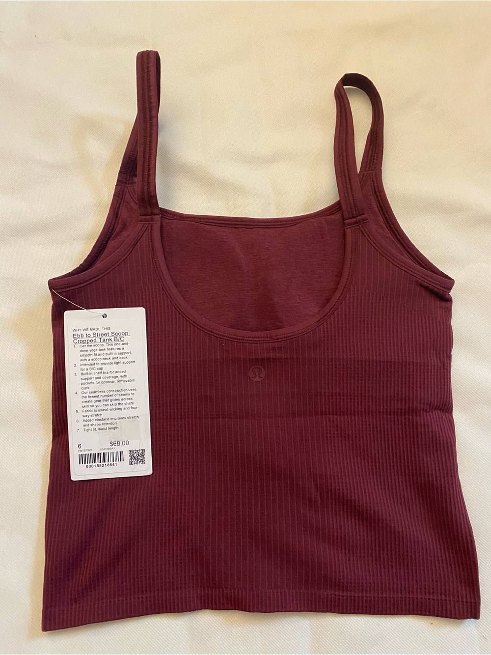 Lululemon Ebb to Street Scoop-Neck Cropped Tank Top - Picture 6 of 7